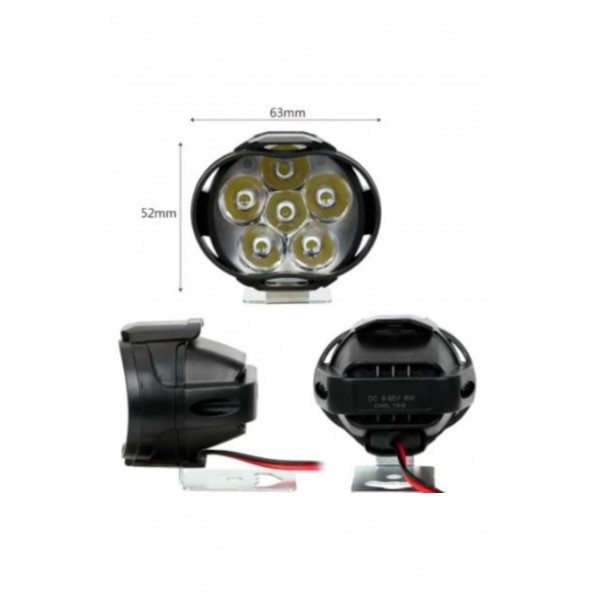 Motosiklet Sis Farı Çakar Lamba 6 Ledli Çakar + Sabit Mod ( TAKIM ) - Motorsiklet Çakar Lamba - 4