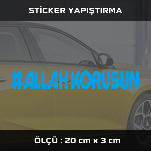 ALLAH KORUSUN - sticker etiket araba motosiklet kask cam dolap uyumlu yapıştırma