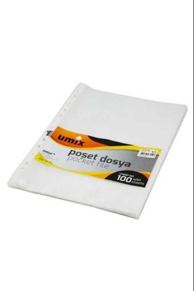 Umix 10 Paket A4 Delikli Poşet Dosya 100x10 Lu Paket