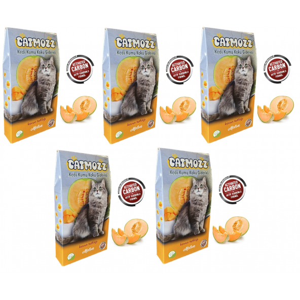 CatMozz Melon Aktif Karbonlu Kedi Kumu Kavunlu Koku Giderici Extra Koku Kontrolü Ve Topaklanma 30 Gr x 5 Adet