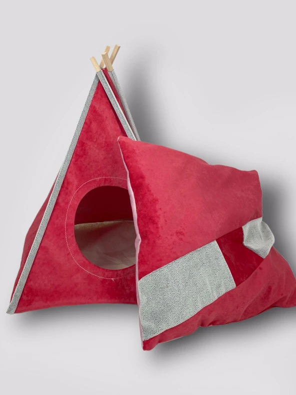Tepee Five Köpek Evi, Köpek Barınağı, Köpek Çadırı, Minderli Köpek Yatağı - 7