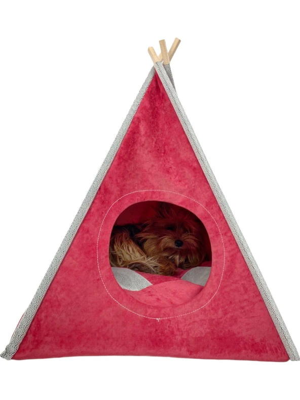 Tepee Five Köpek Evi, Köpek Barınağı, Köpek Çadırı, Minderli Köpek Yatağı - 3