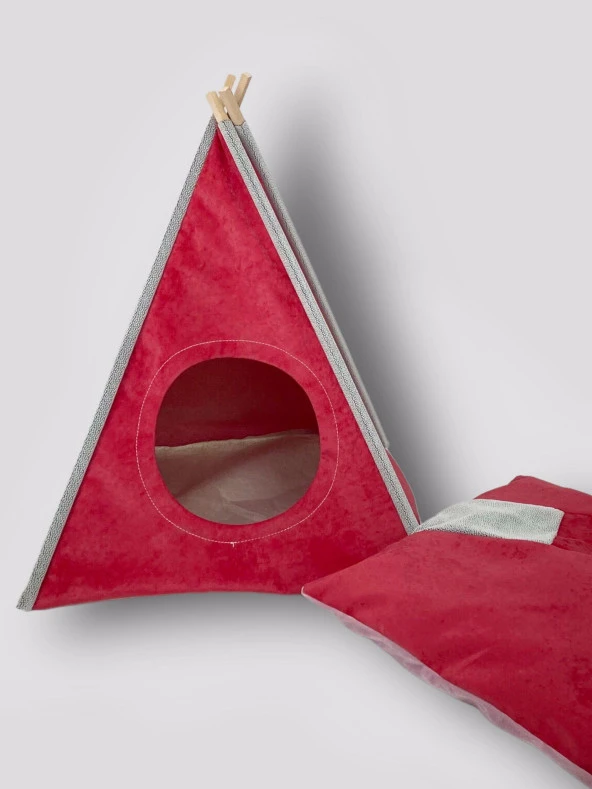 Tepee Five Köpek Evi, Köpek Barınağı, Köpek Çadırı, Minderli Köpek Yatağı - 6