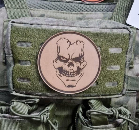 KURU KAFA NO:2 - Deri PEÇ - Arma - Askeri Patch - Resim 3