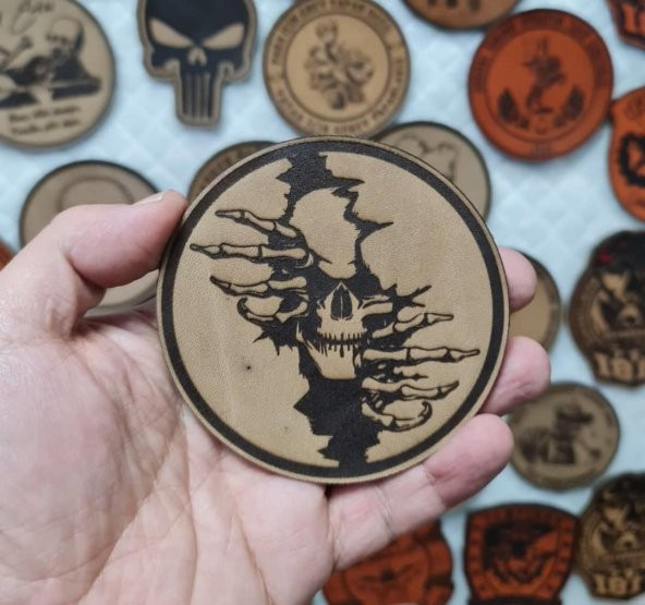 KURU KAFA NO:3 - Deri PEÇ - Arma - Askeri Patch - Resim 2