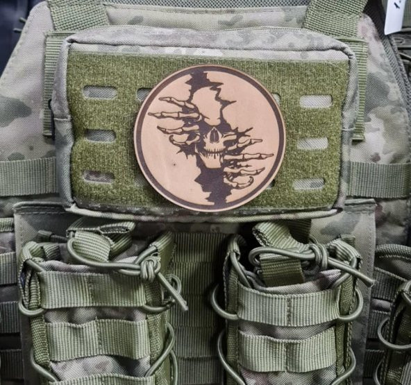 KURU KAFA NO:3 - Deri PEÇ - Arma - Askeri Patch - Resim 3