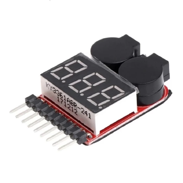 1-8s Lipo Li-ion Battery Voltaj Test ve Alarm Modülü