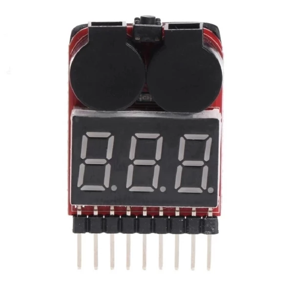 1-8s Lipo Li-ion Battery Voltaj Test ve Alarm Modülü - Resim 3