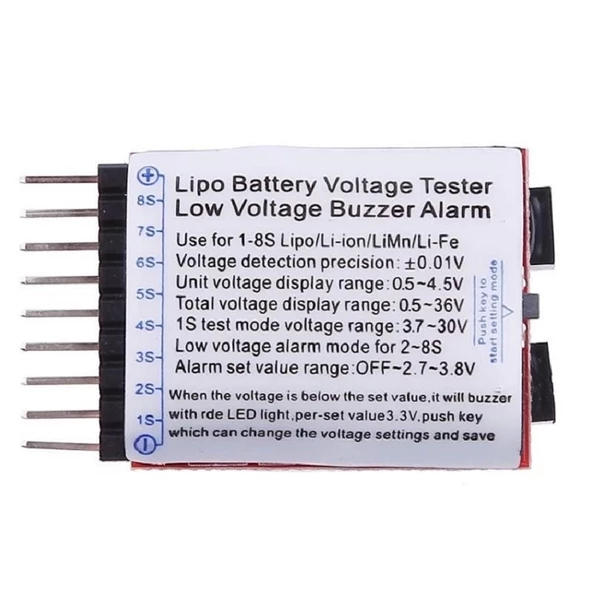 1-8s Lipo Li-ion Battery Voltaj Test ve Alarm Modülü - Resim 4
