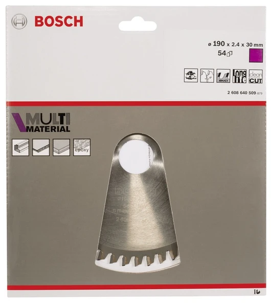 Bosch - Standard for Serisi Çoklu Malzeme için Daire Testere Bıçağı 190*30 mm 54 Diş - 2