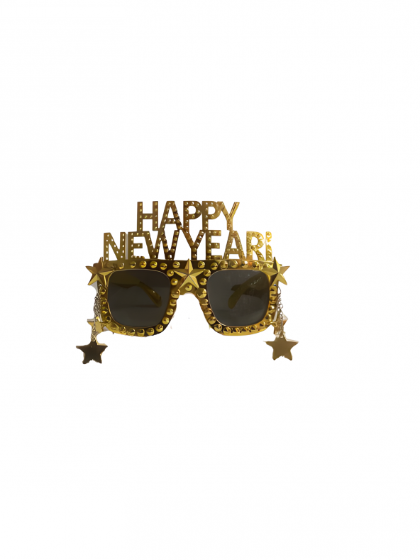 YILBAŞI GÖZLÜK HAPPY NEW YEAR YILDIZLI GOLD - 3