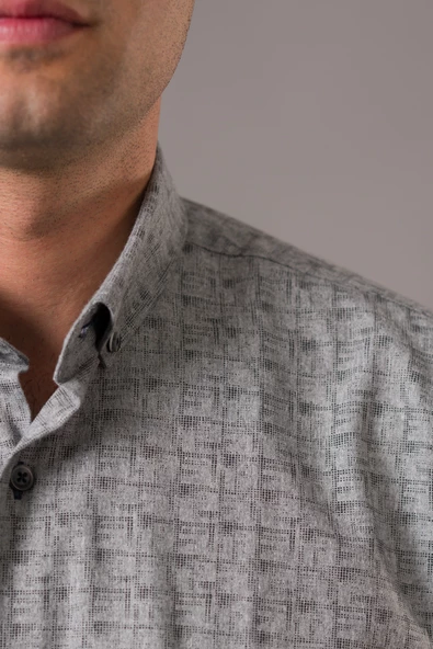 BİCAN GENİŞ KESİM CEPLİ DESENLİ KALIN KUMAŞ KIŞLIK ERKEK GÖMLEK - 8