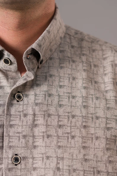 BİCAN GENİŞ KESİM CEPLİ DESENLİ KALIN KUMAŞ KIŞLIK ERKEK GÖMLEK - 4