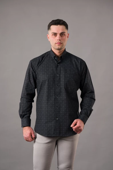 BİCAN GENİŞ KESİM CEPLİ DESENLİ KALIN KUMAŞ KIŞLIK ERKEK GÖMLEK - 10