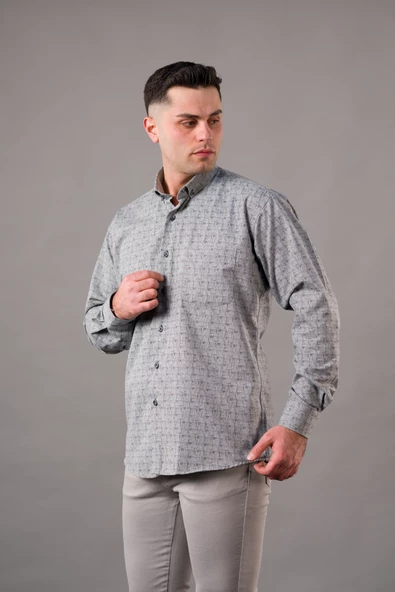 BİCAN GENİŞ KESİM CEPLİ DESENLİ KALIN KUMAŞ KIŞLIK ERKEK GÖMLEK - 6