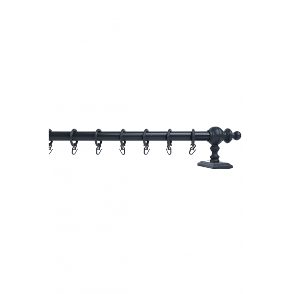 Antrasit Raysız Ahşap Rustik Perde Askısı - 100 CM - 5