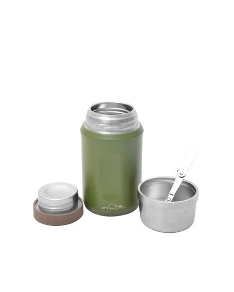CAMPOUT ÇİFT KATMANLI YEMEK TERMOSU 600 ML SİYAH - 3