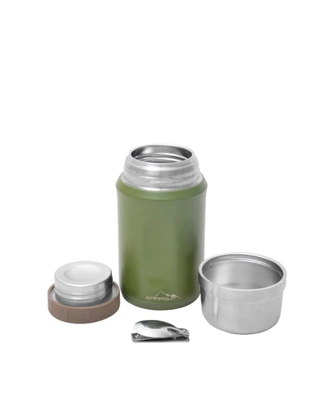 CAMPOUT ÇİFT KATMANLI YEMEK TERMOSU 600 ML SİYAH - 2