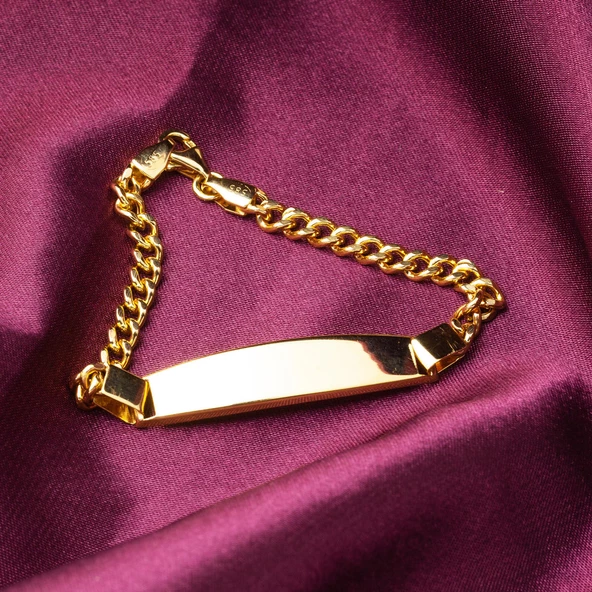 14 Ayar Altın Yazı Yazılabilen Çocuk Künyesi - Resim 3