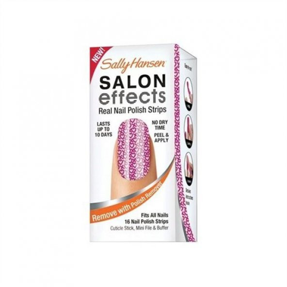 Sally Hansen Salon Effects - Gerçek Ojeden Yapılan Desenli Tırnak Bantları - Cross My Heart 4422-05