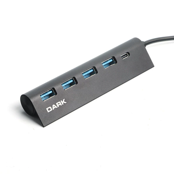 DARK Connect Master USB Type-A to 1xUSB-C Charge 4 Port USB2.0 HUB DK-AC-USB346 - Resim 2
