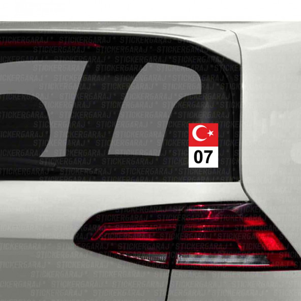 07 ANTALYA - ayyıldızlı tr il plaka kodu  2 ADET yapışkanlı araba motosiklet kask laptop pc dolap cam uyumlu