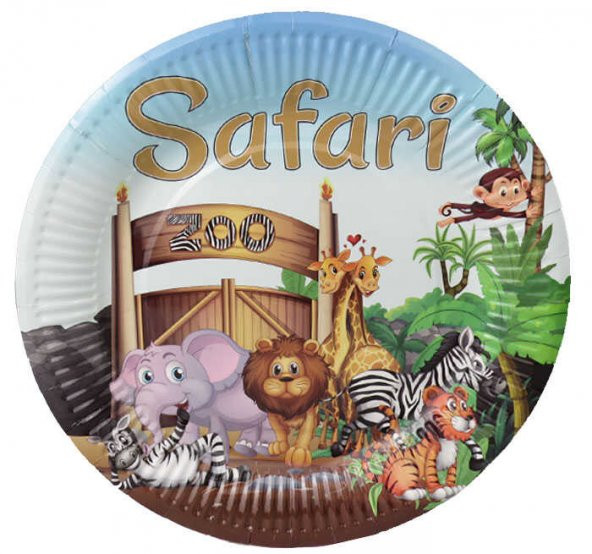 TABAK KARTON SAFARİ ZOO 23 CM 8 ADET ürün görseli