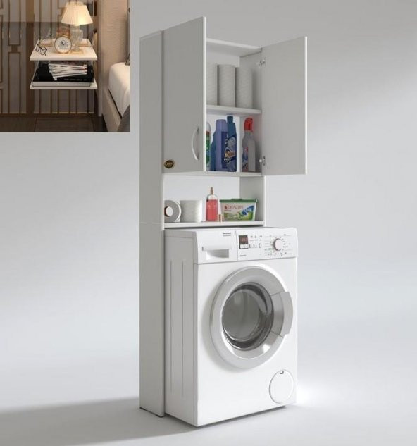 Kenzlife çamaşır makinesi dolabı veronika byz kurutma banyo dolabı + guiseppe komodin hediyeli