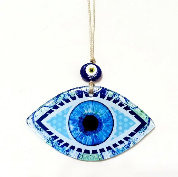 Mavi Göz Modelli Füzyon Cam Duvar Dekorasyonu ürün görseli