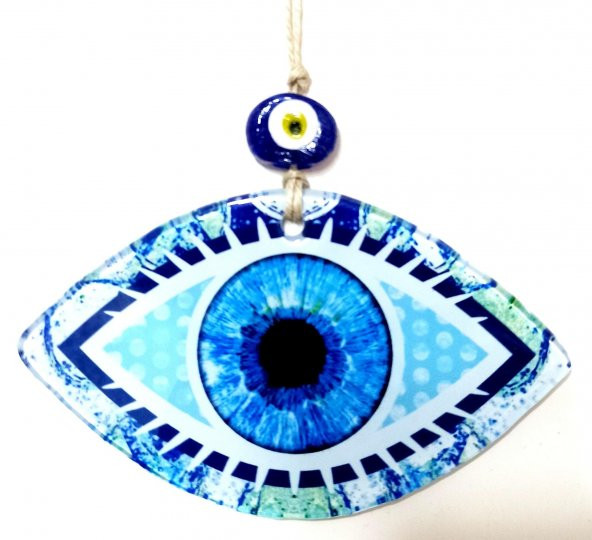 Mavi Göz Modelli Füzyon Cam Duvar Dekorasyonu - Resim 2