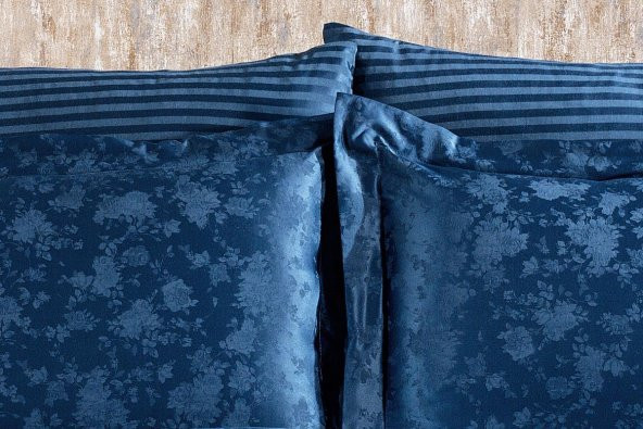 Finezza Rita Bambu Jakar Kumaş İndigo ikili Oksford 60x80 cm Yastık Kılıfı-1333 - 5