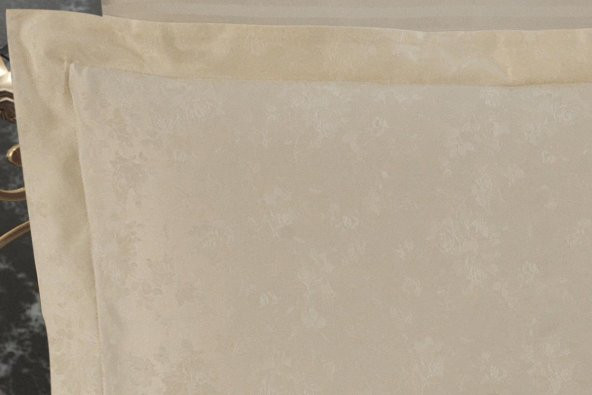 Finezza Rita Bambu Jakar Kumaş Bej ikili Oksford 60x80 cm Yastık Kılıfı - 1335 - 2