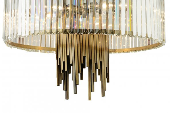 LampaLuce Straordinario Modern Tasarım Salon Sarkıt Avizesi 10lu Sarı 60x100cm - 2