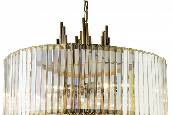 LampaLuce Straordinario Modern Tasarım Salon Sarkıt Avizesi 10lu Sarı 60x100cm - 4