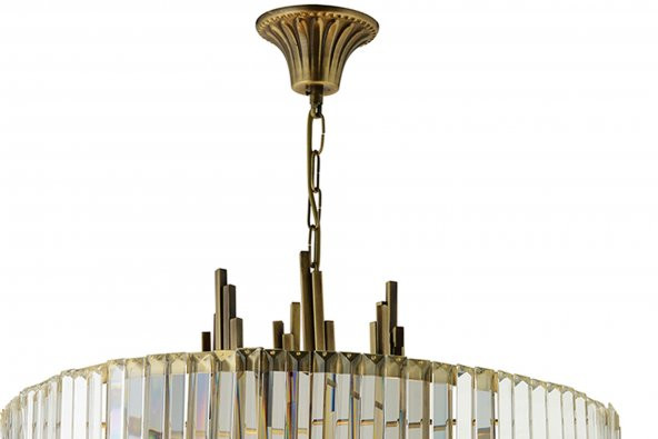 LampaLuce Straordinario Modern Tasarım Salon Sarkıt Avizesi 10lu Sarı 60x100cm - 5