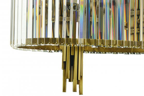 LampaLuce Straordinario Modern Tasarım Salon Sarkıt Avizesi Yemek Masası Üzeri 14lü Sarı 90x100cm - 2