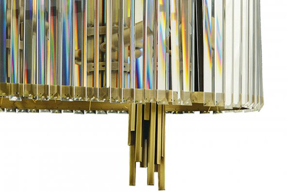 LampaLuce Straordinario Modern Tasarım Salon Sarkıt Avizesi Yemek Masası Üzeri 14lü Sarı 90x100cm - 3