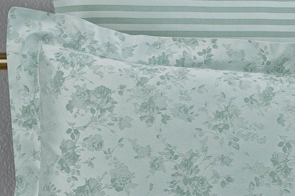 Finezza Rita Bambu Jakar Kumaş Mint ikili Oksford 60x80 cm Yastık Kılıfı - 1337 - 2