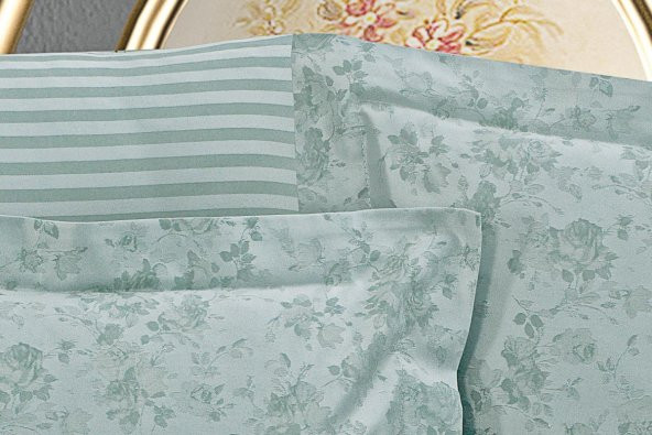 Finezza Rita Bambu Jakar Kumaş Mint ikili Oksford 60x80 cm Yastık Kılıfı - 1337 - 4