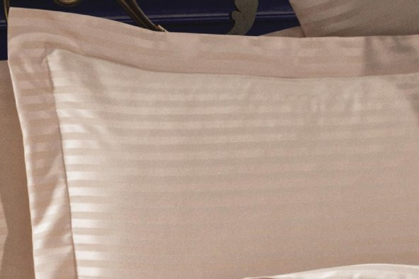 Finezza Bella Bambu Jakar Kumaş Bej ikili Oksford 60x80 cm Yastık Kılıfı - 1341 - 2