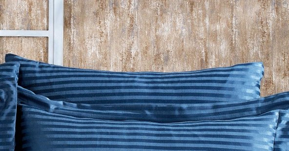 Finezza Bella Bambu Jakar Kumaş İndigo ikili Oksford 60x80 cm Yastık Kılıfı-1343 - 3