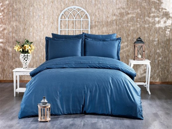 Finezza Bella Bambu Jakar Kumaş İndigo ikili Oksford 60x80 cm Yastık Kılıfı-1343 - 6