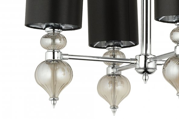 LampaLucer Dolce Ragazza Şapkalı Klasik Avize 4lü Krom 55x80cm - 2