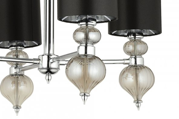 LampaLucer Dolce Ragazza Şapkalı Klasik Avize 4lü Krom 55x80cm - 3