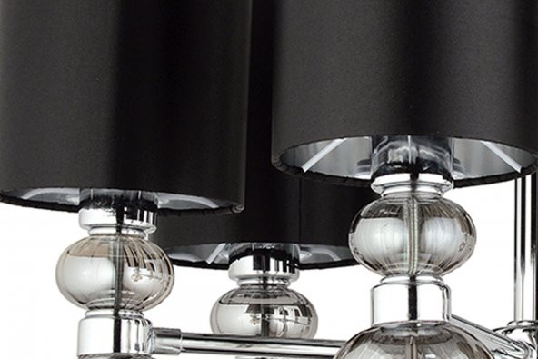 LampaLucer Dolce Ragazza Şapkalı Klasik Avize 6lı Krom 65x80cm - 4