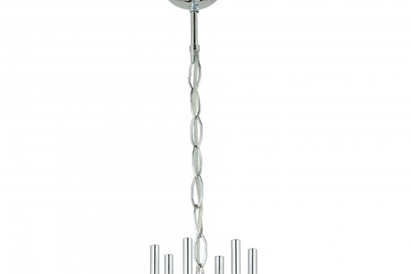 LampaLuce Esta Modern Camlı Avize 6lı Krom 65x80cm - 5