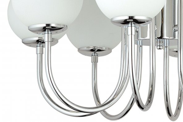 LampaLuce Esta Modern Camlı Avize 8li Krom 70x80cm - 2