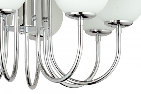 LampaLuce Esta Modern Camlı Avize 8li Krom 70x80cm - 3