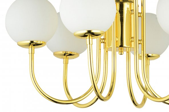 LampaLuce Esta Modern Camlı Avize 6lı Sarı 65x80cm - 2