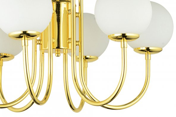 LampaLuce Esta Modern Camlı Avize 6lı Sarı 65x80cm - 3